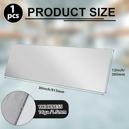 1 Pcs 16 Gauge 12 x 36 Inch Metal Steel Sheet Steel Plate Mild Carbon Cold - Image 2