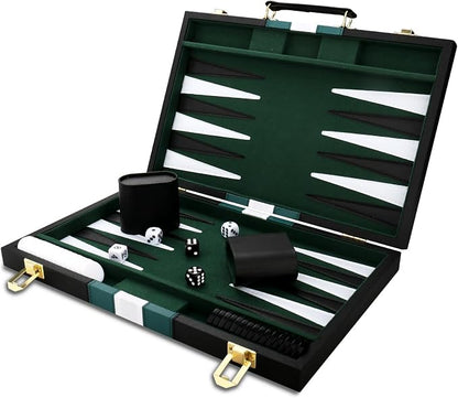 Backgammon Set - Classic Board Game - Portable Travel Strategy Backgammon Game by CAYOULR