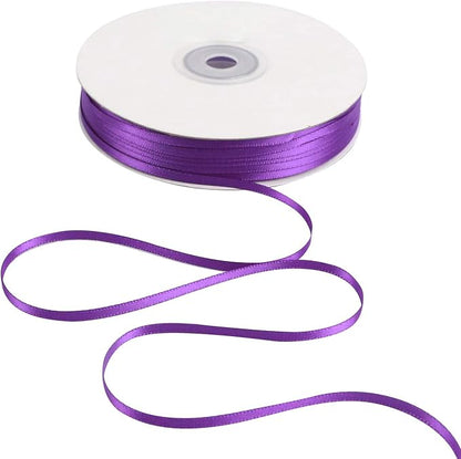 HUIHUANG Purple Ribbon 1/8 inches Solid Color Satin Ribbon100 Yards Double by HUIHUANG