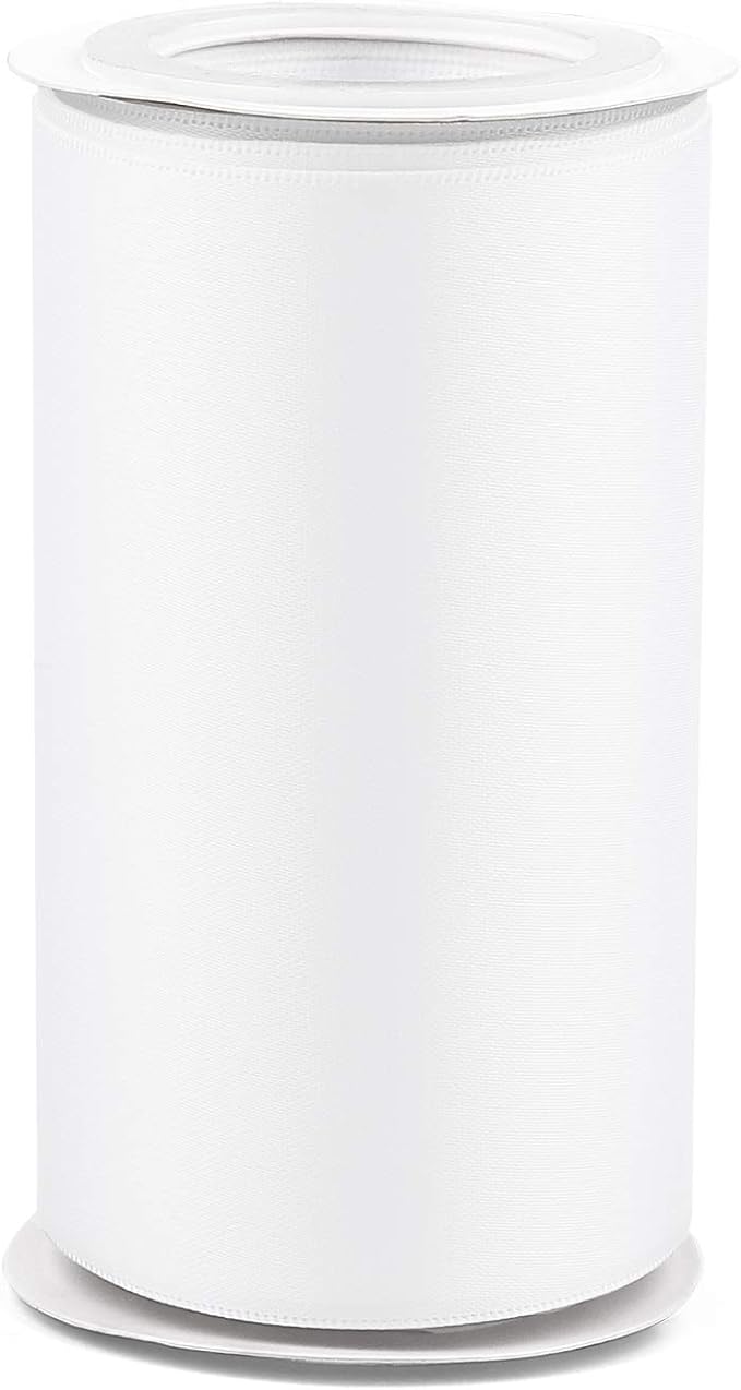 Humphrey's Craft 4 Inch White Double Faced Satin Ribbon - Image 3