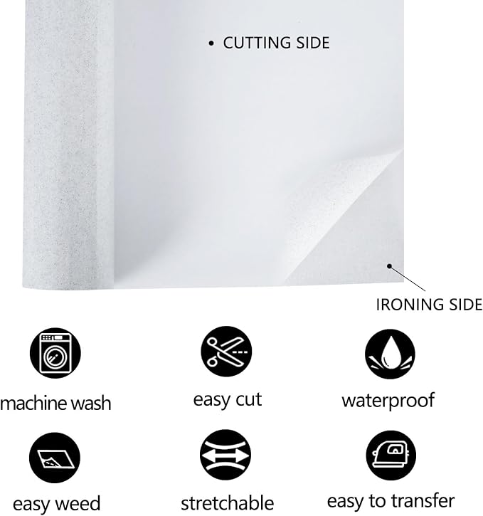 FUNKAKA Glitter White HTV Heat Transfer Vinyl Rolls - Image 3