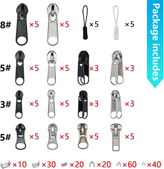 252Pcs Zipper Repair Kit, Zipper Replacement Zipper Pulls, Zipper Fix - Image 2