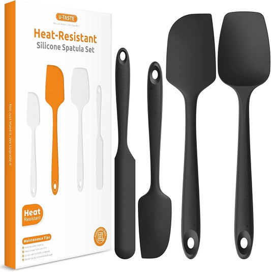 Heat Resistant Silicone Spatula Set: U-Taste 600ºF High Temp Seamless Food by U-Taste