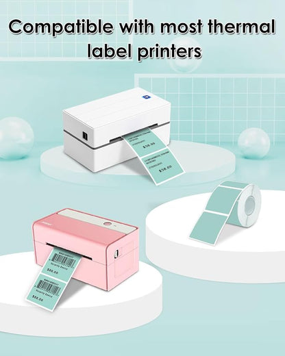 iEager Green Square Thermal Label Stickers, 500 Sheets/Roll - Image 4