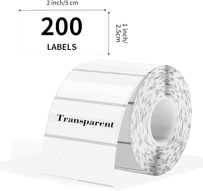 Transparent Clear Thermal Labels, 2 x 1 Inch Printable Transparent Stickers - Image 2
