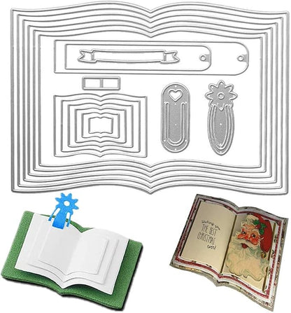 Book Cutting Dies, Bookmarks Tags Banner Die Cuts Metal Embossing Stencils by AHTOLS