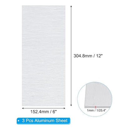 PATIKIL 6061 T651 Aluminum Sheet Metal 6 x 12 x 1/25.4 Inch 3Pcs Flat Plain - Image 2