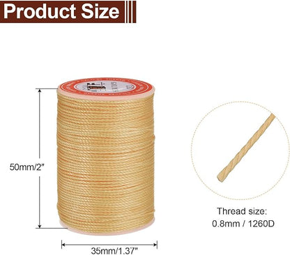 uxcell Round Leather Sewing Waxed Thread, 55m / 60 Yards Polyester Wax String - Image 2