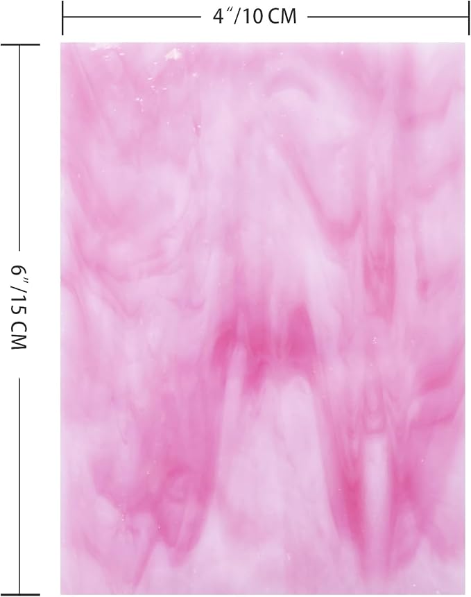 ILLUCKAI 12 Sheets Mixed Red Pink Stained Glass Sheets, 4 x 6 inch Stained - Image 5
