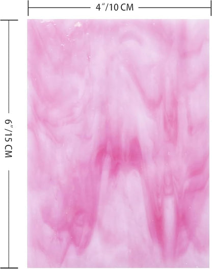 ILLUCKAI 12 Sheets Mixed Red Pink Stained Glass Sheets, 4 x 6 inch Stained - Image 5