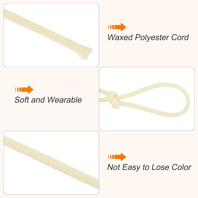 MECCANIXITY Waxed Cord 2.5mm Waxed Polyester Cord 87 Yard Wax String - Image 3