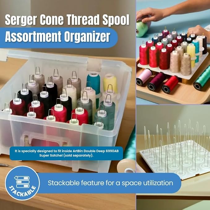 ArtBin 6901AB Cone Thread Tray, Sewing & Embroidery Serger Cone Thread Spool - Image 4