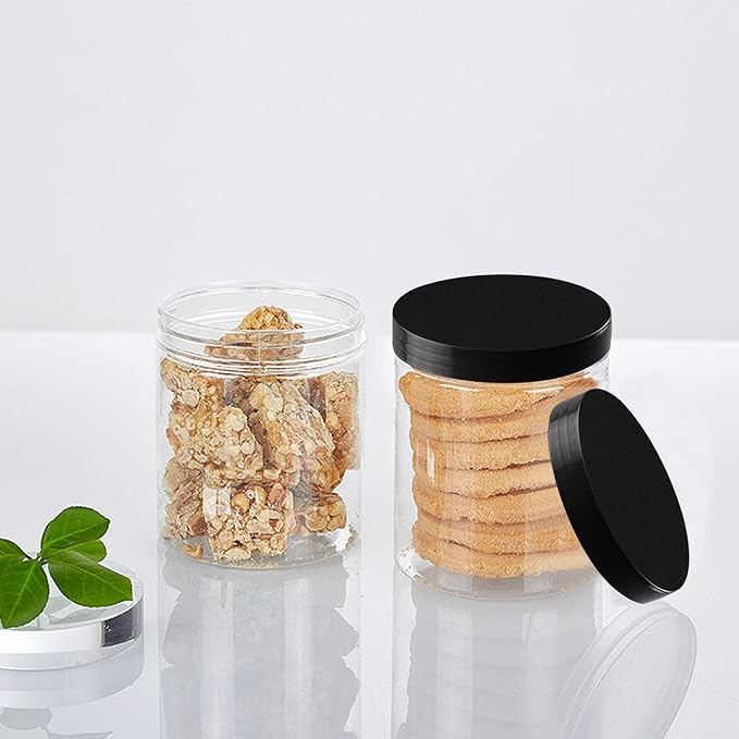Rocutus 13oz Clear Plastic Storage Jars Containers, 8 Pack Refillable - Image 5