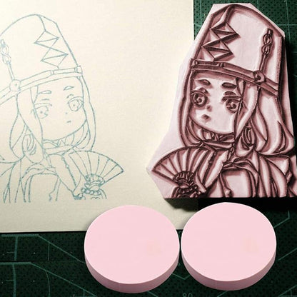 8 Pcs 2"x2" Pink Rubber Carving Blocks - Image 3