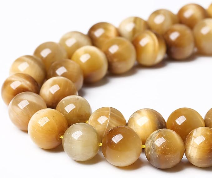 8mm 45pcs Natural Gemstone Gold Tiger Eye Beads Round Spacer Loose Beads - Image 3
