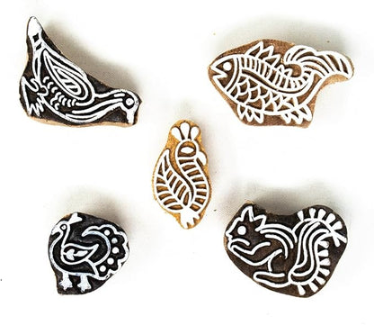 Hashcart Wooden Indian Traditional Design Printing Stamps/Blocks - Image 2