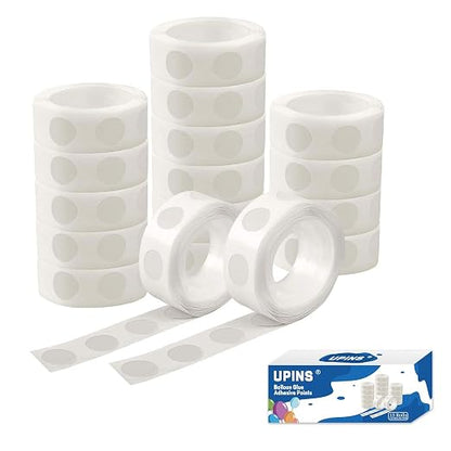 UPINS 1500 Pcs Point Dots Balloon Glue Removable Adhesive Point Tape, 15 Rolls by UPINS