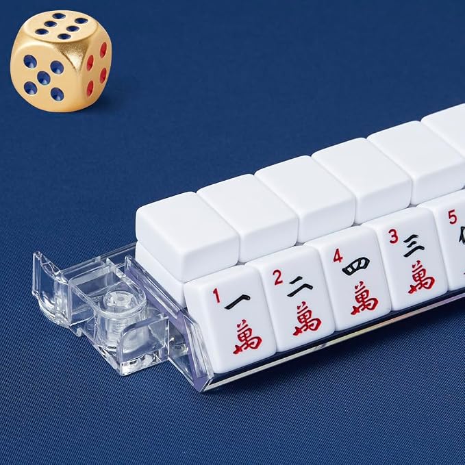 Mahjong Racks with Pushers, Enhanced Mah Jongg Tile Holders Set of 4 with 3 - Image 3