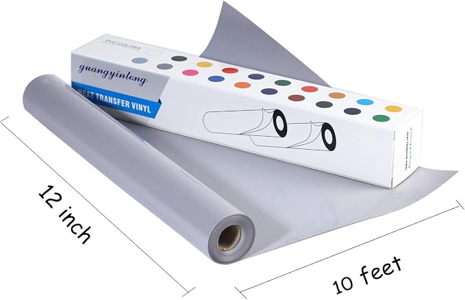 guangyintong Heat Transfer Vinyl Gray HTV Rolls, Matte Surface HTV Vinyl - Image 3