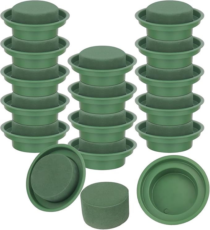 16 Packs Floral Foam with Bowl, Versatile Round Wet Foam by IHDYPPEW