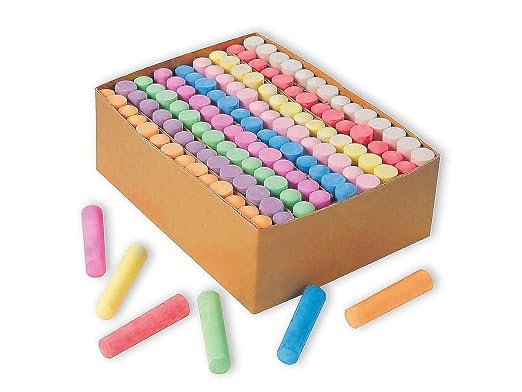S&S Worldwide Giant Box of Jumbo Sidewalk Chalk, 126 Pieces, 9 Colors by SSWorldwide