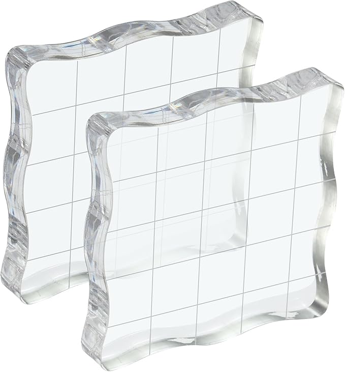 PATIKIL 2" x 2" Acrylic Stamp Block, 2 Pack Clear Stamping Block by PATIKIL