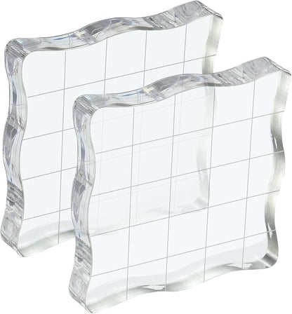 PATIKIL 2" x 2" Acrylic Stamp Block, 2 Pack Clear Stamping Block by PATIKIL