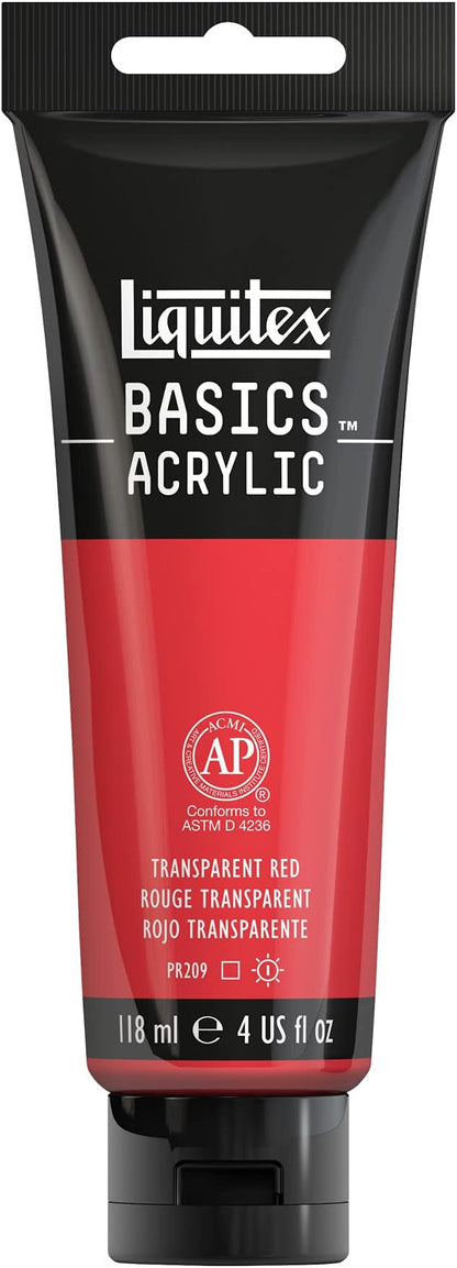 Liquitex BASICS Acrylic Paint, 118ml Tube, Transparent Red by Liquitex