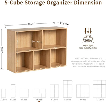 Wooden 5-Cube Storage Organizer - Image 3