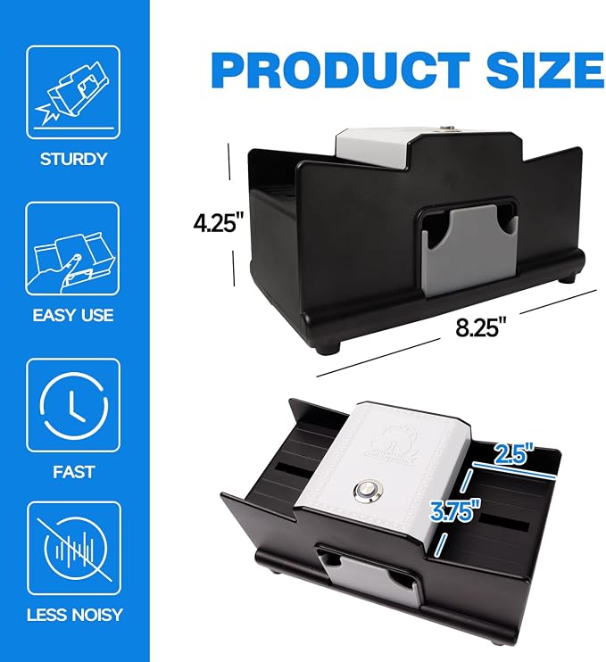 GSE Games & Sports Expert 2-Deck Casino Automatic Card Shuffler, AC/DC-Power & - Image 2