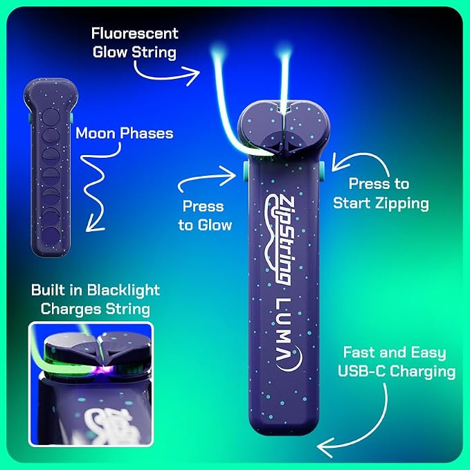 ZipString Luma - The Patented Glow-in-The-Dark Toy That Flies a Loop of String - Image 4