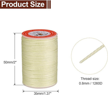 uxcell Round Leather Sewing Waxed Thread, 55m / 60 Yards Wax Polyester String - Image 2