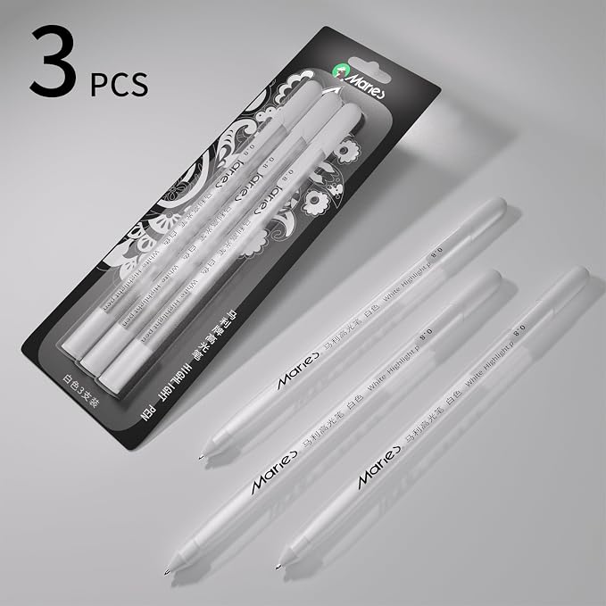 RVOGJP White Gel Pen Set, 3 Pack, 1mm Gel Ink Pens Opaque White Archival Ink - Image 2