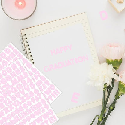 Starboling Pink Alphabet Stickers, 1/2 inch, 10 Sheets, Self-Adhesive Vinyl - Image 5