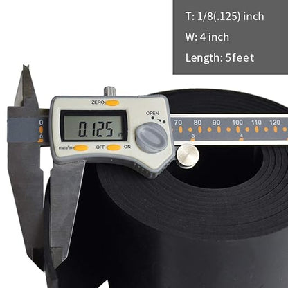 DOBTIM Solid Neoprene Rubber Strips 1/8" Thick X 4" Wide X 5' Long, Rubber - Image 2