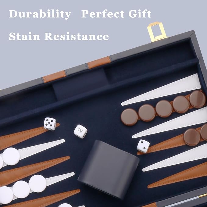 Backgammon Set - Classic Board Game - Portable Travel Strategy Backgammon Game - Image 2