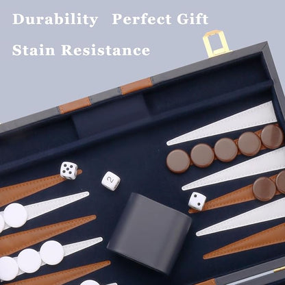 Backgammon Set - Classic Board Game - Portable Travel Strategy Backgammon Game - Image 2