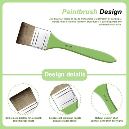 Paint Brushes Set of 25 Pieces Wooden Handles Brushes，Professional Artist Series - Image 2