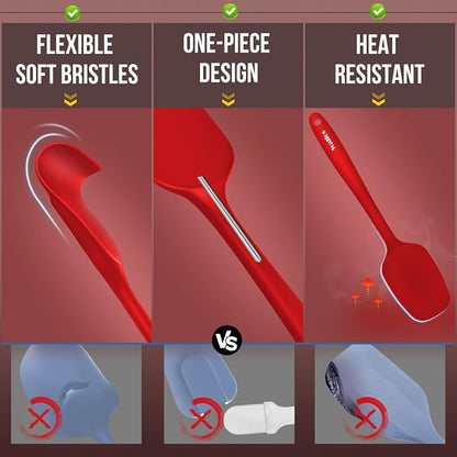 Walfos Silicone Spatula Set of 5-600°F Heat Resistant Kitchen Scraper Spatulas - Image 6