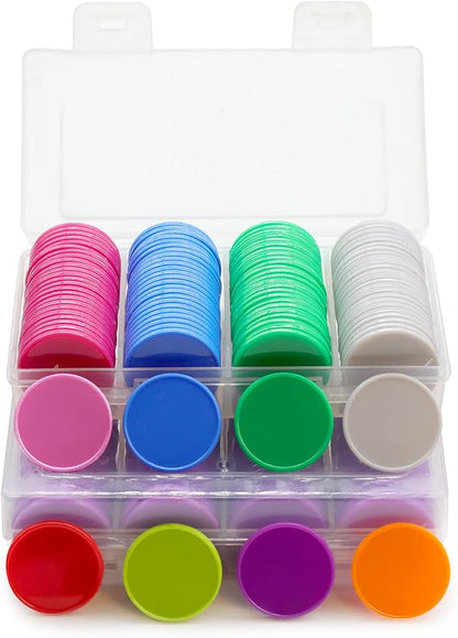 Set of 100 Opaque Plastic Learning Counters Mini Poker Chips Game Tokens - Image 6