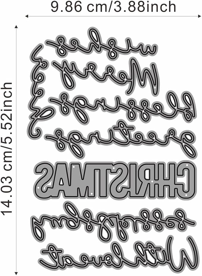 Metal Cutting Dies DIY Merry Christams Embossing Stencil Template Scrapbooking - Image 4