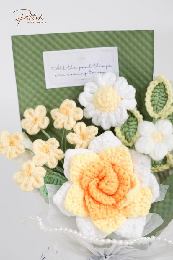 Hand-Woven Flower Bouquet Finished（1pcs） - Image 7