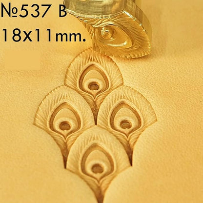 DandS ltd Leather Stamp Tool, Peacock Feather, Professional Steel Craft Tool - Image 6