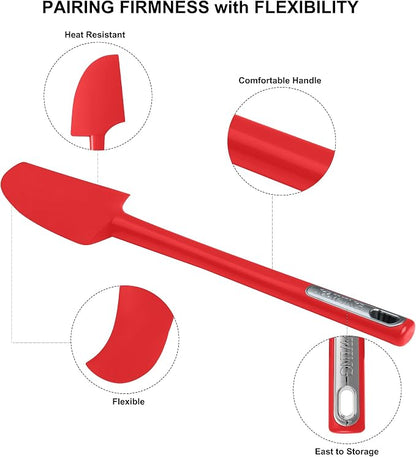 Premium Silicone Spatula Set, JXWING Flexible Heat Resistant Non-slip Handle - Image 2