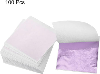 MECCANIXITY Gold Leaf Foil Sheet, Peach Purple Leaf Papers, 3.3 x 3.1inch - Image 3