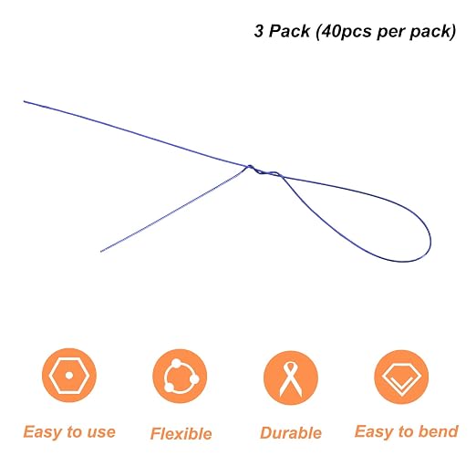 PATIKIL 32 Inch 22 Gauge Floral Stem Wire, 3 Pack/120 Pieces Bouquet Stem Paper - Image 3