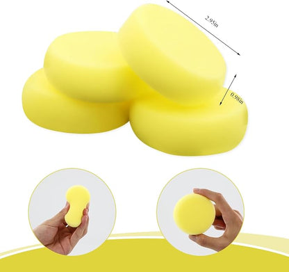 12 Pcs Pottery Sponges, Paint Sponges Tools, Round Big Yellow Sponge - Image 2