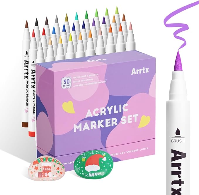Arrtx 30 Colors Acrylic Paint Pens by Arrtx