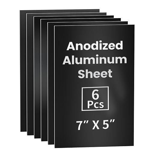 GCGOODS 6 Pcs 7 x 5 inch Anodized Aluminum Sheet Set, Metal Blanks by GCGOODS