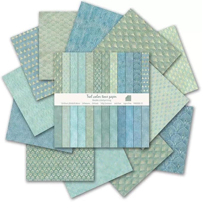 Boho Scrapbook Paper Vintage Flower Pattern Papers Pad 12×12, 24 Sheets - Image 6